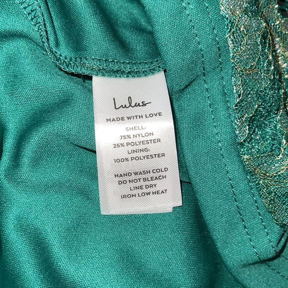 NWT Lulus Tawny Green Metallic Lace Skater Dress - Picture 11 of 16